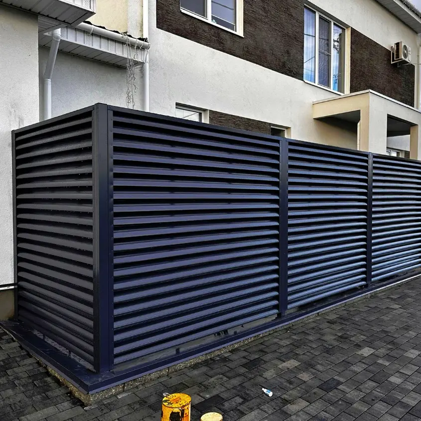Фото 6 забор жалюзи RAL 9005 Черный двусторонний