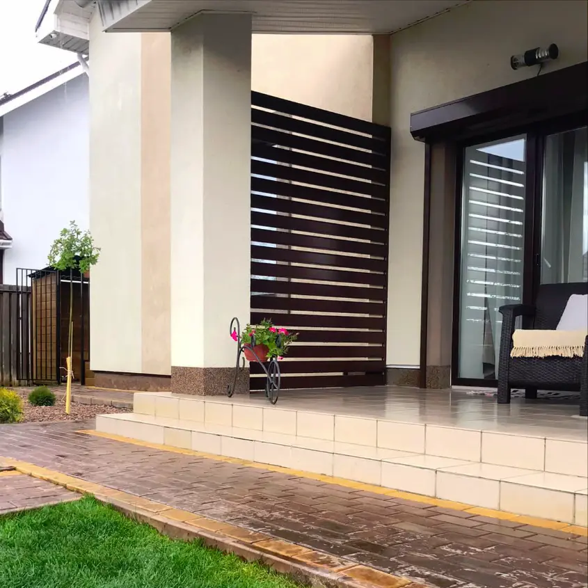 Фото 2 веранда из металлопланкена 8017 Шоколад