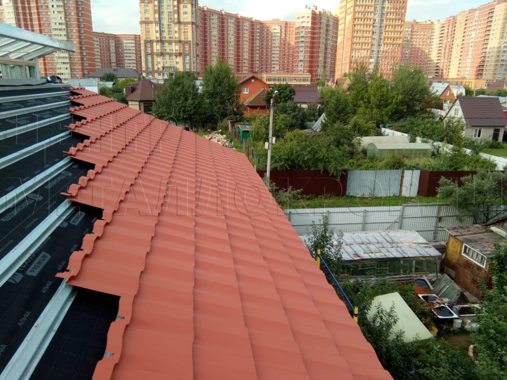 Металлочерепица Геркулес 8004 терракотовый Стальной Бархат от Центра Металокровли в Усть-Каменогорске
